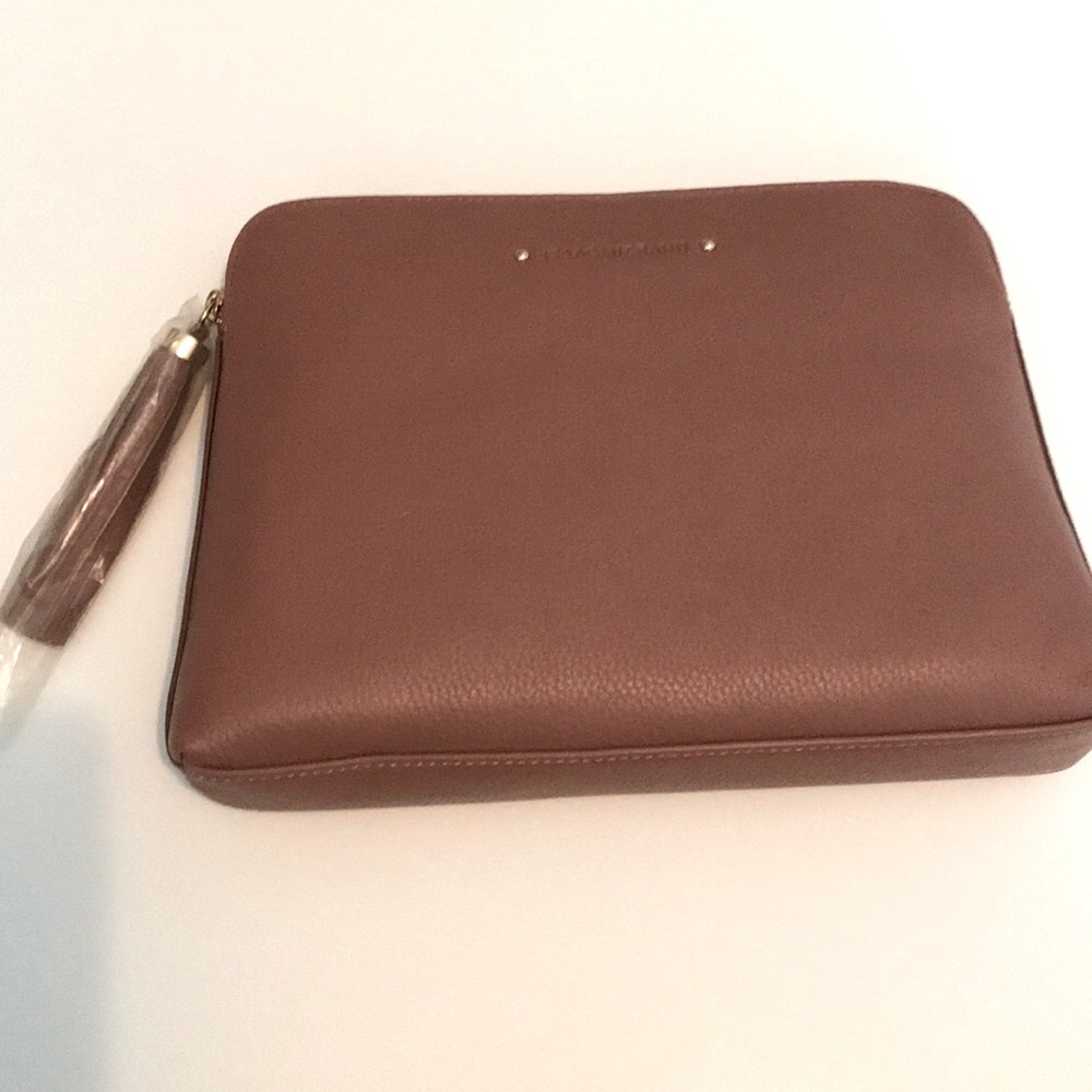 Isaac Mizrahi leather clutch dusty pink Sh…